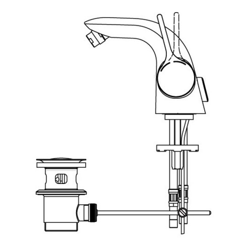 Ideal Standard Einhebel-Bidetarmatur MELANGE mit Zugknopf-Ablaufgarnitur chrom