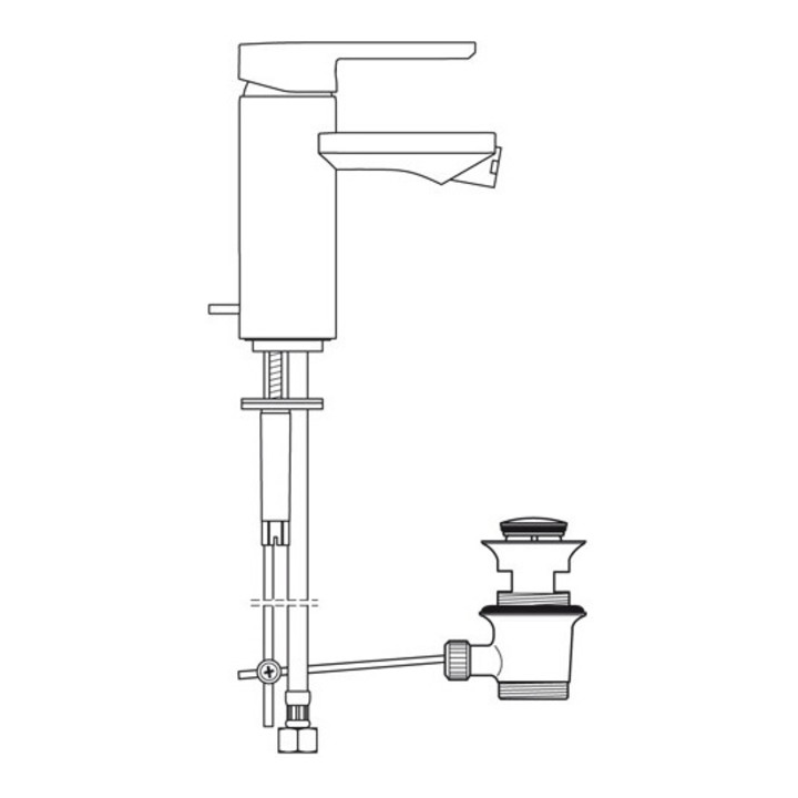 Ideal Standard Einhebel-Bidetbatterie NEON mit Ablaufgarnitur 1 1/4" chrom