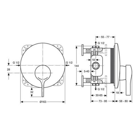 Ideal Standard Einhebel-Brausearmatur MELANGE UP-Bausatz 2 chrom