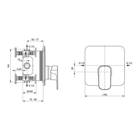 Ideal Standard Einhebel-Brausearmatur TONIC II UP Bausatz 2 chrom