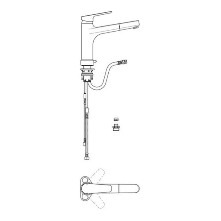 Ideal Standard Einhebel-Küchenarmatur CERAPLAN III mit Geräteabsperrventil und herausziehbarer Handbrause chrom