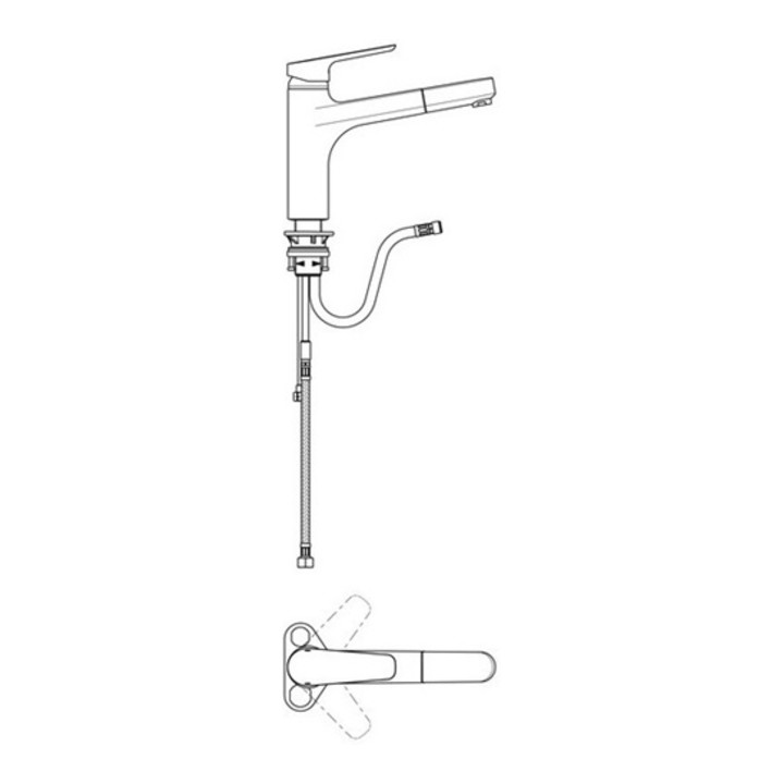 Ideal Standard Einhebel-Küchenarmatur CERAPLAN III mit herausziehbarer Handbrause chrom