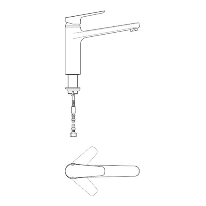 Ideal Standard Einhebel-Küchenarmatur CERAPLAN III mit hoch angesetztem Gussauslauf chrom