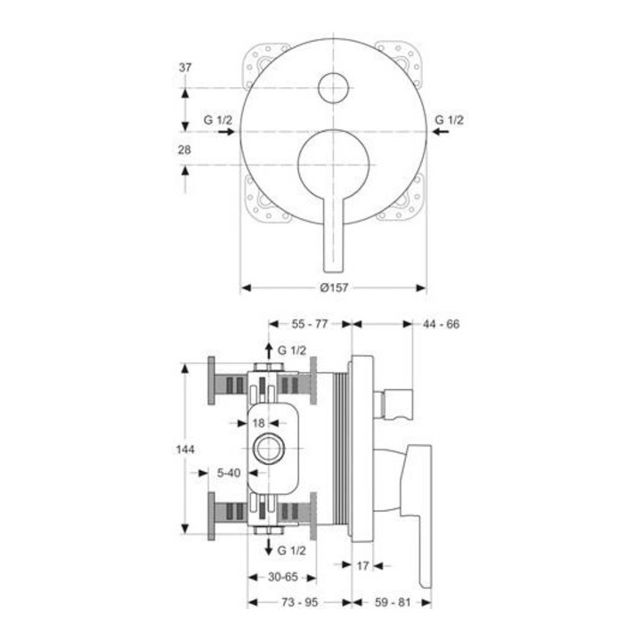 Ideal Standard Einhebel-Wannenbatterie NEON UP chrom