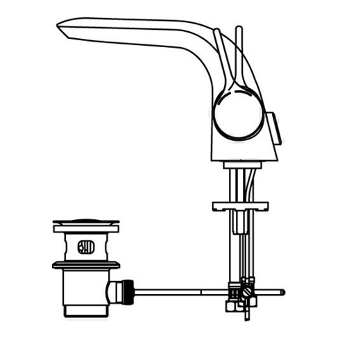 Ideal Standard Einhebel-Waschtischarmatur MELANGE mit Zugknopf-Ablaufgarnitur flexible Anschlussschläuche chrom