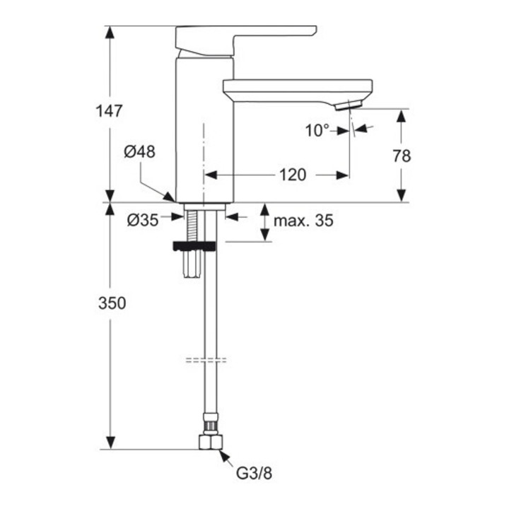 Ideal Standard Einhebel-Waschtischbatterie NEON ohne Ablaufgarnitur chrom