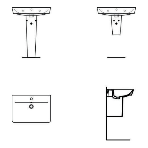 Ideal Standard lavabo CONNECT AIR 650 x 460 x 160 mm blanc