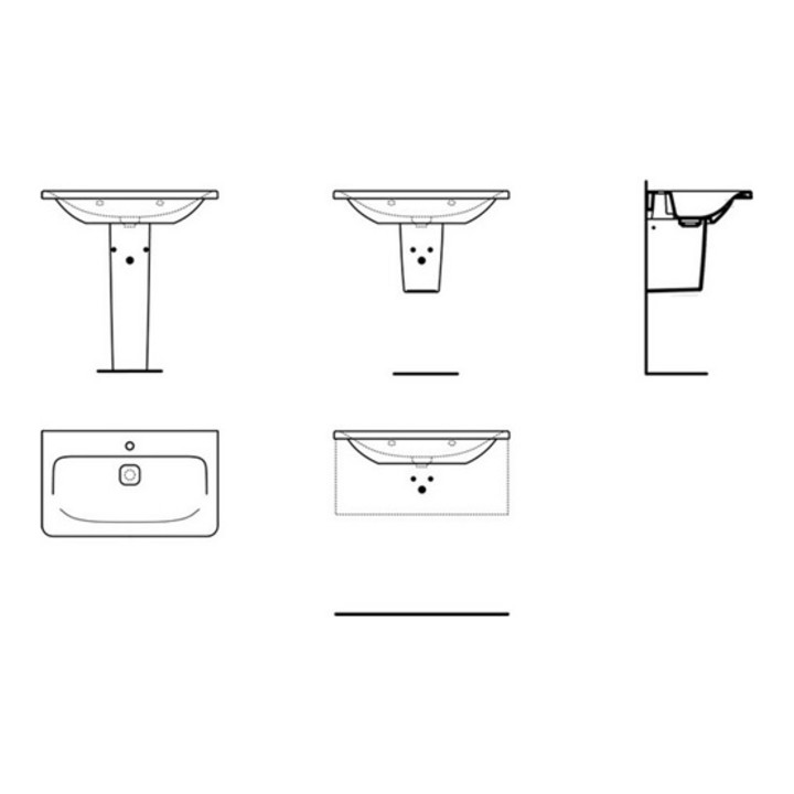 Ideal Standard Möbelwaschtisch TONIC II 815 x 490 mm weiß