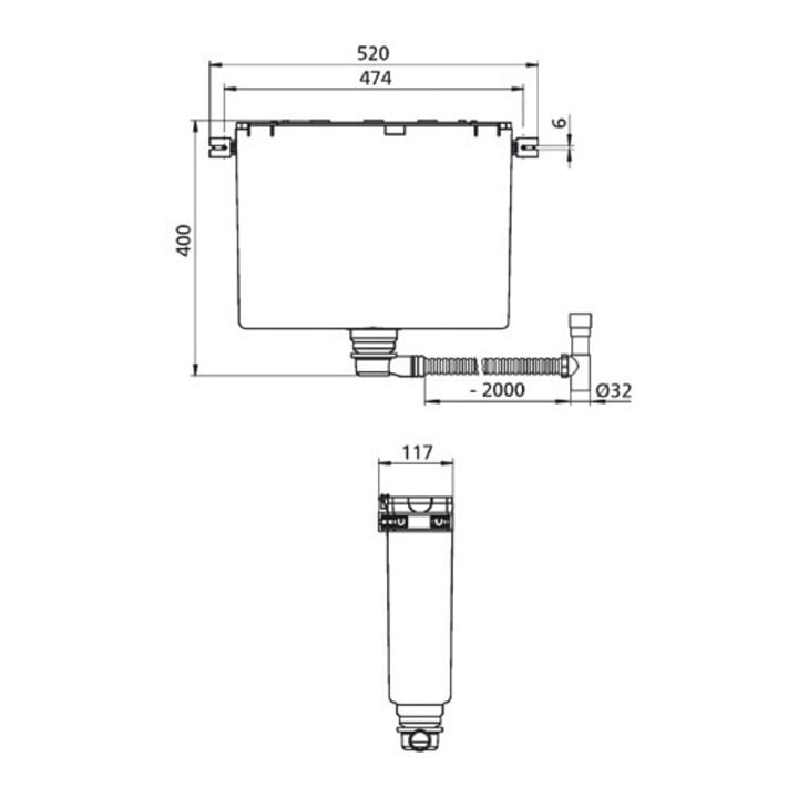 Ideal Standard Schlauchkasten nur für Viega-Ablaufsysteme