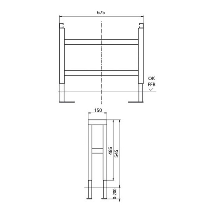Ideal Standard support de base pour robinetterie de bord de baignoire à trois et quatre trous