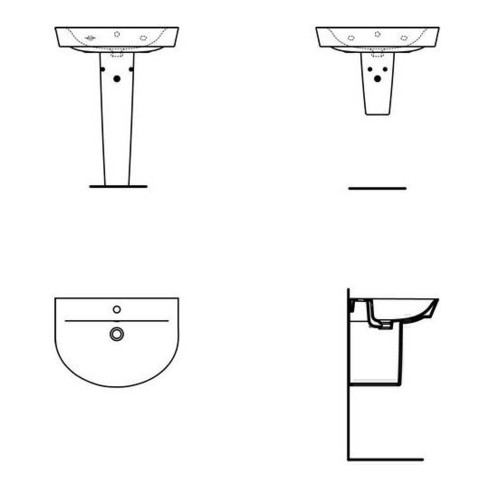 Ideal Standard Waschtisch AIR ARC CONNECT 650 mm weiß