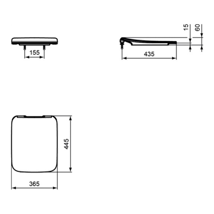 Ideal Standard WC-Sitz STRADA II mit Deckel, Scharniere aus Edelstahl Softclosing Sandwich weiß
