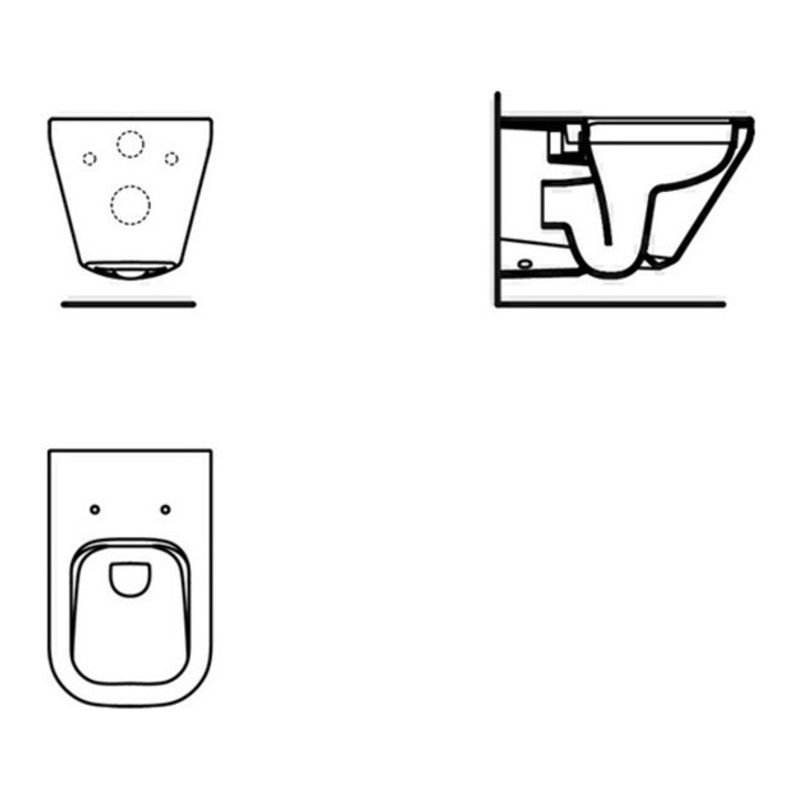 Ideal Standard WC suspendu à chasse d'eau basse TONIC II 355 x 560 x 350 mm, sans bord de rinçage blanc