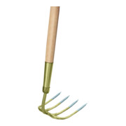 Idealspaten Gartenkreisel avec col de cygne dents ovales 1/2 or - 1/2 argent
