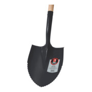 Idealspaten Spatenschaufel Ideal klein schwarz + Wellenschliff Esche
