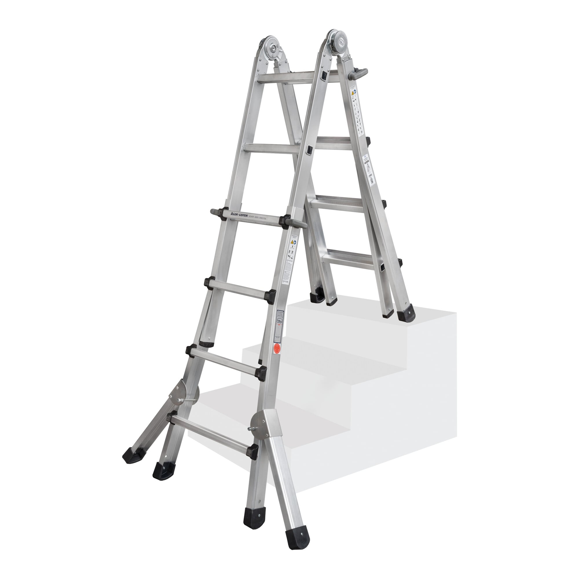 ILLER-LEITER Teleskopleiter Levelmaster 4x6 Spross.+Ausleger 64216 ; Iller Leiter