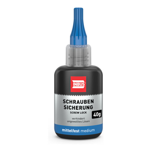 INBUS® 79560 Schraubensicherung mittelfest, 40g — Made in Germany