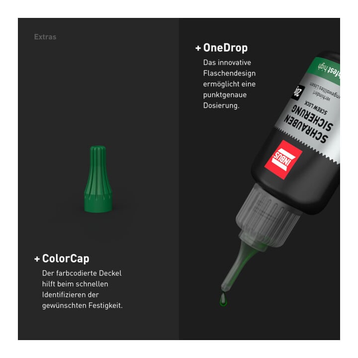 INBUS® 79680 Sécurisateur de vis haute résistance, 40 g — Fabriqué en Allemagne