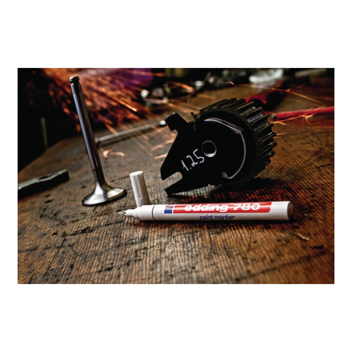 Industrie-Lackmarker 780 silber Strich-B.0,8mm Rundspitze EDDING