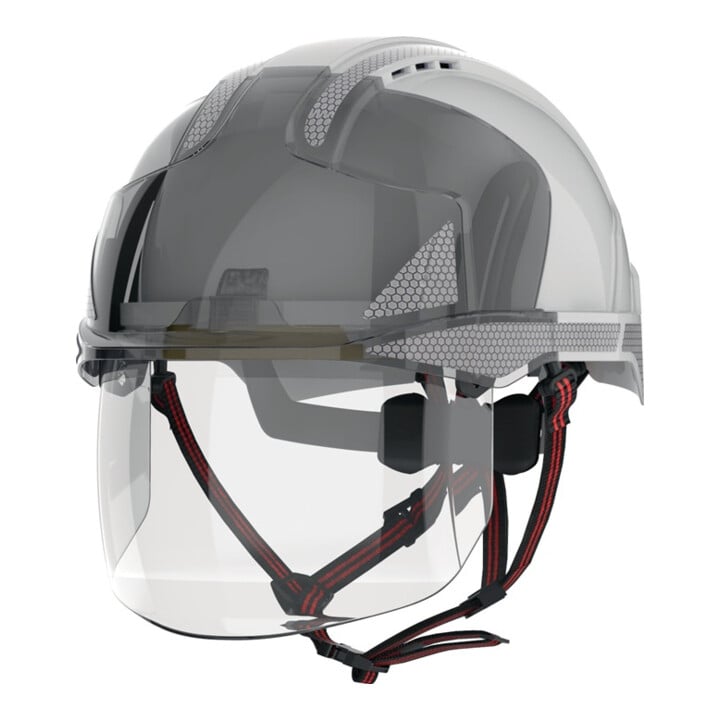 Industriekletterhelm EVO® VISTAshield® Dualswitch™ weiß/rauch ABS