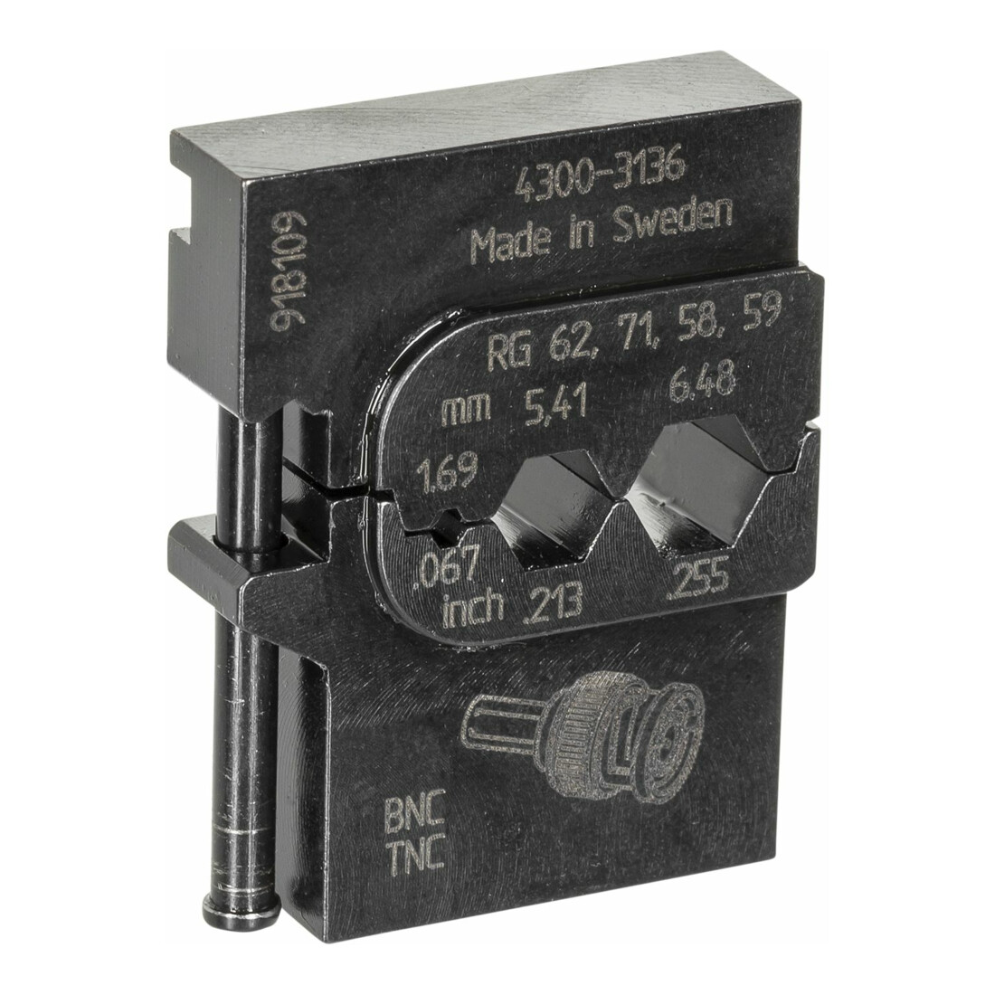 Insert de module Gedore pour connecteur coaxial RG 58/59/62/71