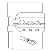 Insert de module Gedore pour les cosses de câble non isolées 0,75/1,5/2,5-1