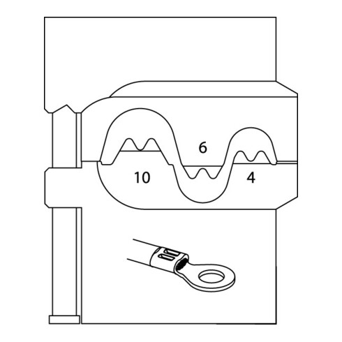 Insert de module Gedore pour les cosses de câble non isolées 0,75/1,5/2,5