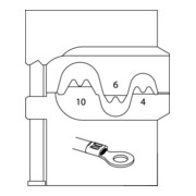 Insert de module Gedore pour les cosses de câble non isolées 0,75/1,5/2,5-2