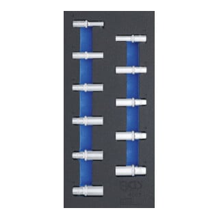 Insert de servante d'atelier 1/3 : Douilles pour clé, six pans 10 mm (3/8") 8 - 19 mm profondes 11 pièces BGS
