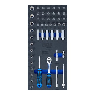 Insert de servante d’atelier 1/3 : Jeu de douilles 6,3 mm (1/4") 50 pièces BGS