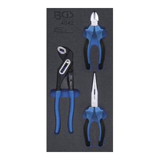 Insert de servante d'atelier 1/3 : Jeu de pinces 3 pièces BGS