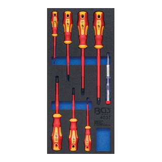 Insert de servante d'atelier 1/3 : Jeu de tournevis VDE 8 pièces BGS