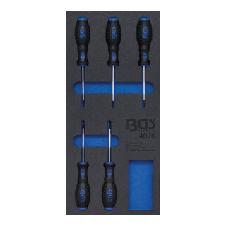 Insert de servante d'atelier 1/3 : Tournevis profil T (pour TX) 5 pièces BGS