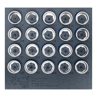 Insert de servante d'atelier 1/6 : Jeu d’outils de réglage pour écrous de jantes pour BMW 20 pièces BGS