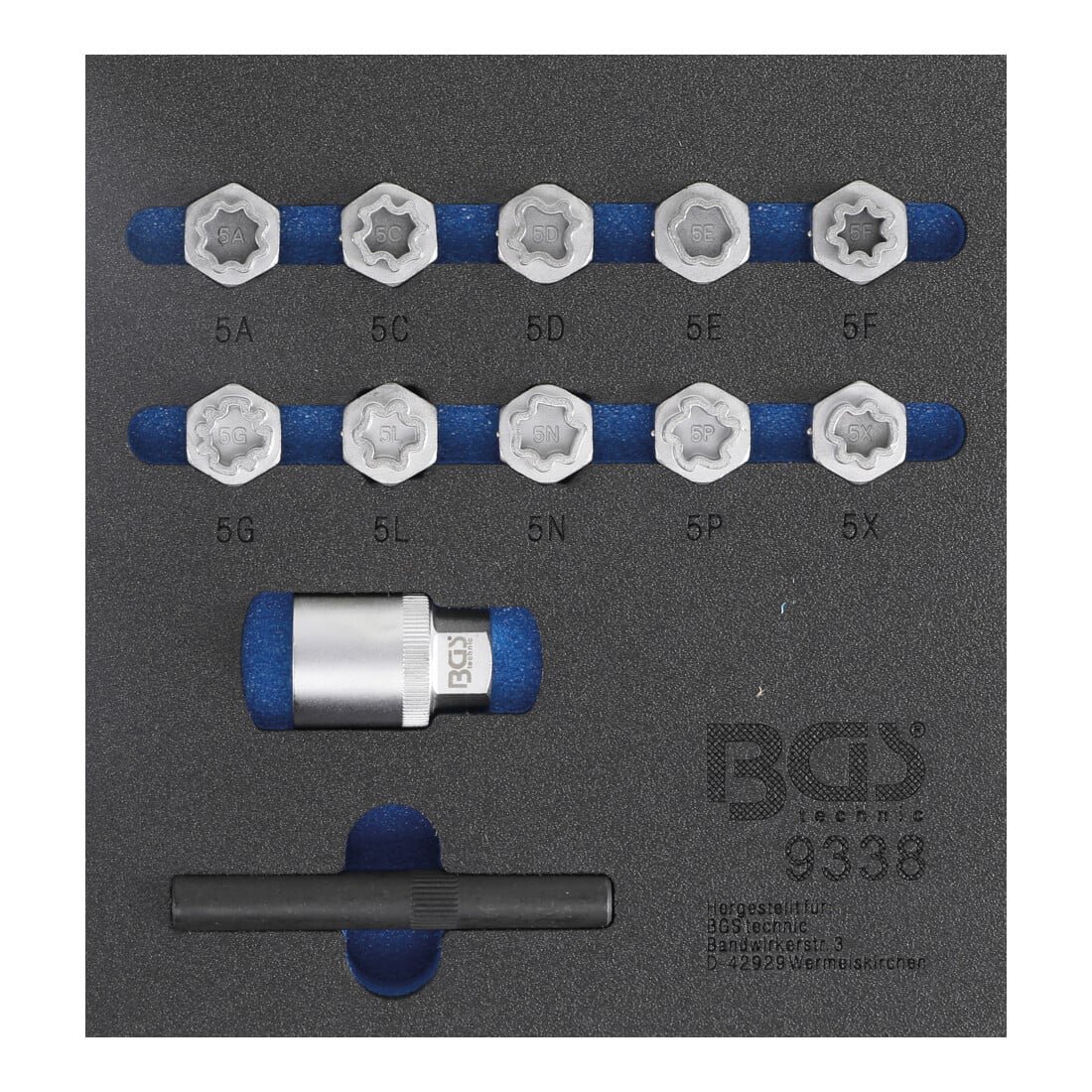 Insert de servante d'atelier 1/6 : Jeu d’outils de réglage pour Mercedes-Benz 12 pièces BGS