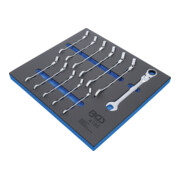 Insert de servante d'atelier 2/3 : Jeu de clés mixtes à cliquet à couder 8 - 19 mm 12 pièces BGS-3