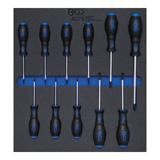 Insert de servante d'atelier 2/3 : Tournevis Profil T (pour TX) T6 - T40 11 pièces BGS