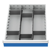 Insert de tiroir Bedrunka+Hirth Série 500 Rails centraux avec cloisons de séparation Pour façades de 150 mm