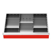 Insert de tiroir Bedrunka+Hirth série T500-6 rails de compartiment central avec 5 cloisons