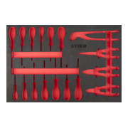Insert en mousse souple (EVA) pour tournevis et jeu de pinces STIER, vide