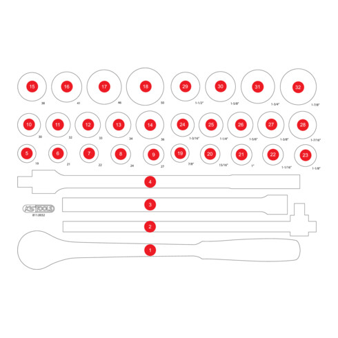 Insert en mousse vide pour 811.0032 KS Tools