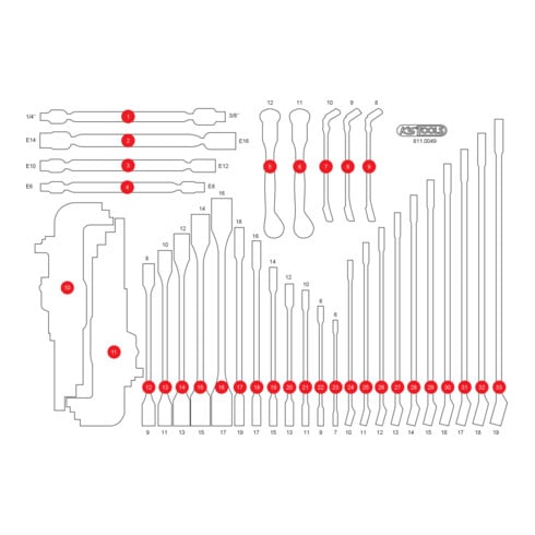 Insert en mousse vide pour 811.0049 KS Tools