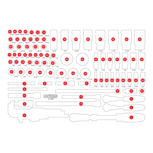 Insert en mousse vide pour 811.0092 KS Tools