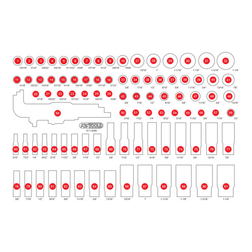 Insert en mousse vide pour 811.0099 KS Tools