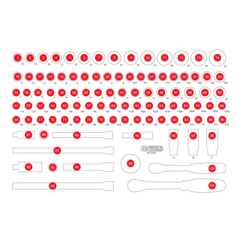 Insert en mousse vide pour 811.0101 KS Tools