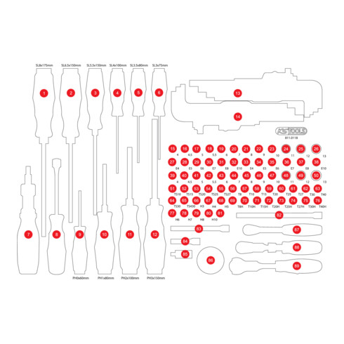 Insert en mousse vide pour 811.0105 KS Tools