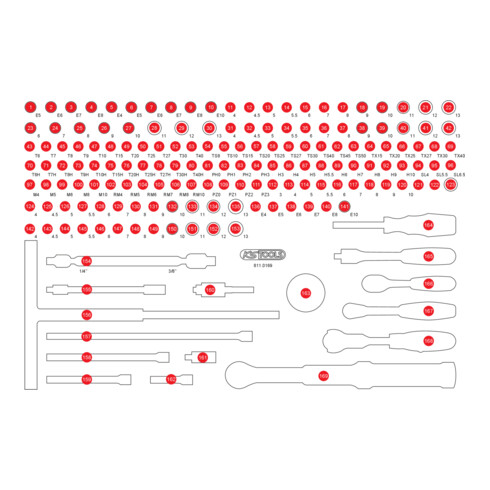 Insert en mousse vide pour 811.0169 KS Tools