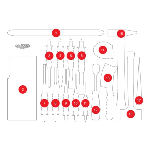 Insert en mousse vide pour 811.1017 KS Tools