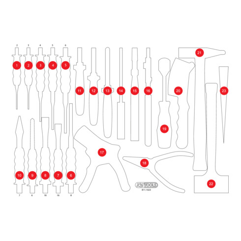 Insert en mousse vide pour 811.1023 KS Tools