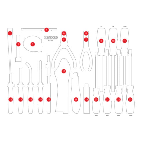 Insert en mousse vide pour 811.1032 KS Tools